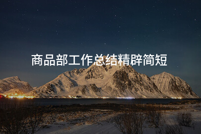 商品部工作总结精辟简短