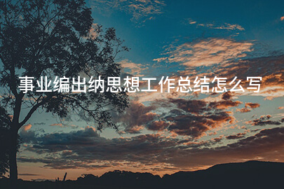 事业编出纳思想工作总结怎么写
