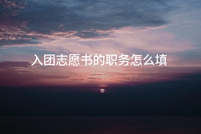 入团志愿书的职务怎么填