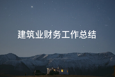 建筑业财务工作总结
