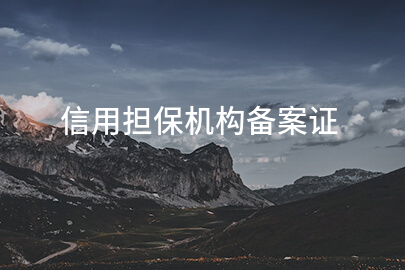 信用担保机构备案证