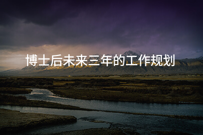 博士后未来三年的工作规划