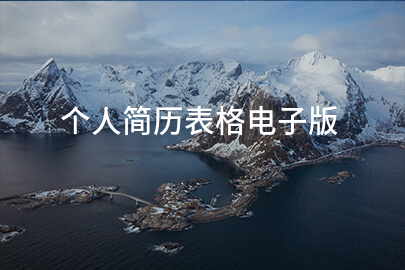 个人简历表格电子版