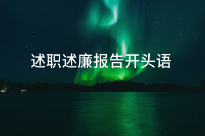 述职述廉报告开头语