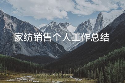 家纺销售个人工作总结