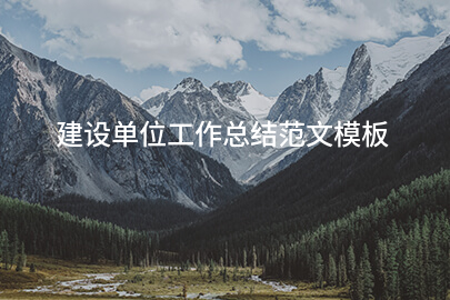 建设单位工作总结范文模板