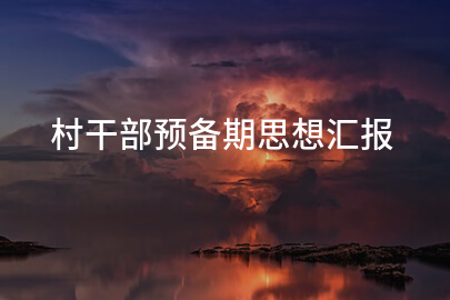 村干部预备期思想汇报