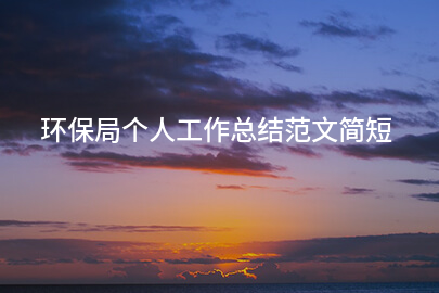 环保局个人工作总结范文简短