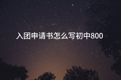 入团申请书怎么写初中800
