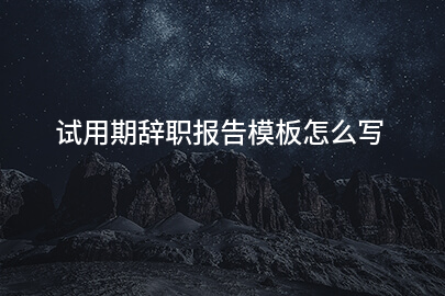 试用期辞职报告模板怎么写