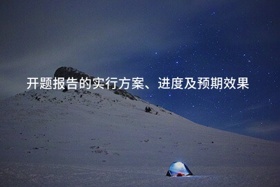 开题报告的实行方案、进度及预期效果