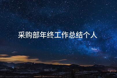采购部年终工作总结个人