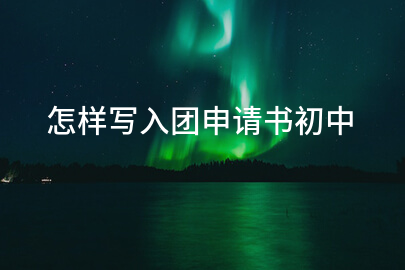 怎样写入团申请书初中