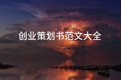创业策划书范文大全
