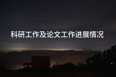 科研工作及论文工作进展情况