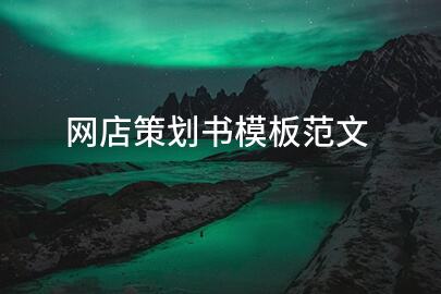 网店策划书模板范文