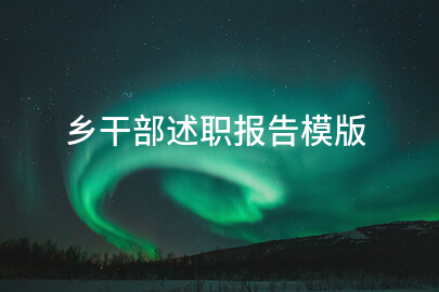 乡干部述职报告模版