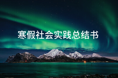 寒假社会实践总结书