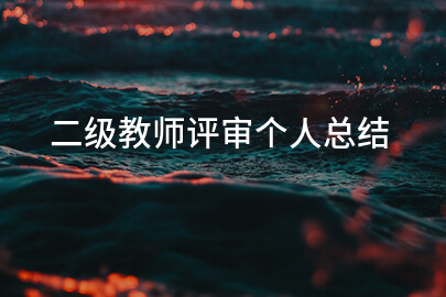 二级教师评审个人总结