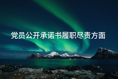 党员公开承诺书履职尽责方面
