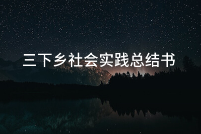三下乡社会实践总结书