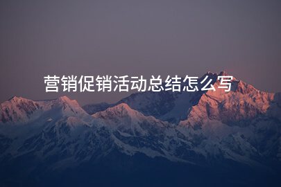 营销促销活动总结怎么写