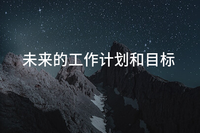 未来的工作计划和目标