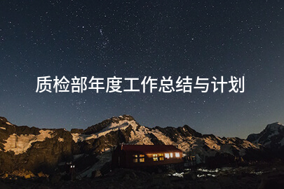 质检部年度工作总结与计划