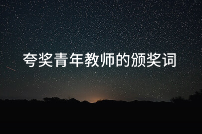 夸奖青年教师的颁奖词