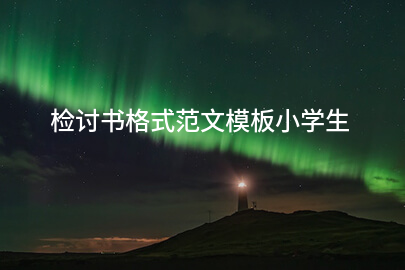 检讨书格式范文模板小学生