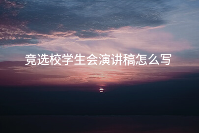竞选校学生会演讲稿怎么写