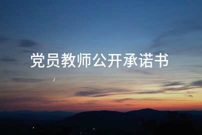 党员教师公开承诺书
