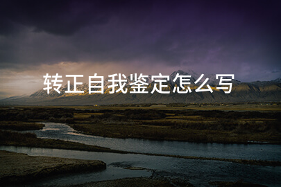 转正自我鉴定怎么写