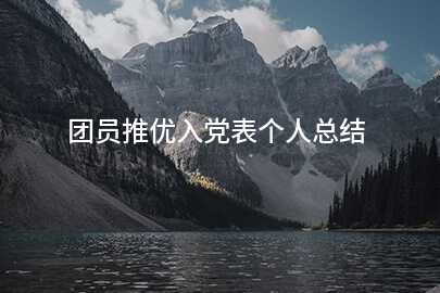 团员推优入党表个人总结