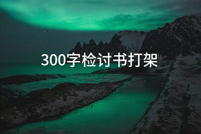 300字检讨书打架