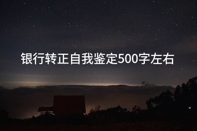 银行转正自我鉴定500字左右
