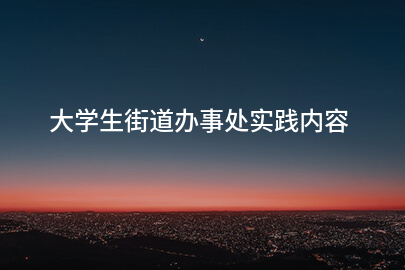 大学生街道办事处实践内容