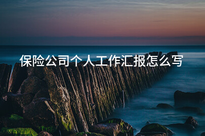 保险公司个人工作汇报怎么写