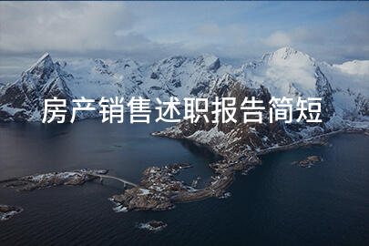 房产销售述职报告简短