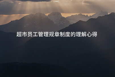 超市员工管理规章制度的理解心得