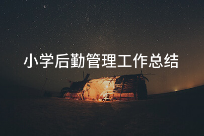小学后勤管理工作总结