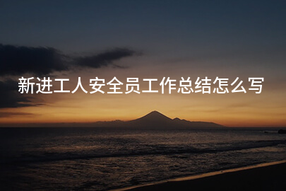 新进工人安全员工作总结怎么写