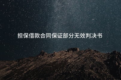 担保借款合同保证部分无效判决书