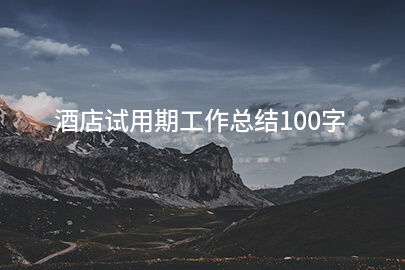 酒店试用期工作总结100字
