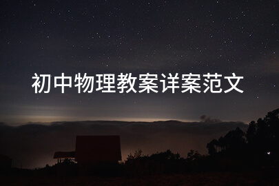 初中物理教案详案范文