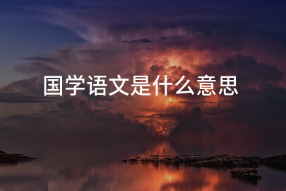 国学语文是什么意思
