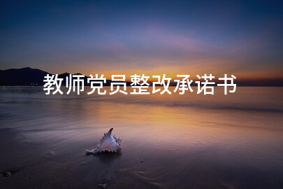 教师党员整改承诺书