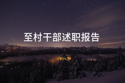 至村干部述职报告