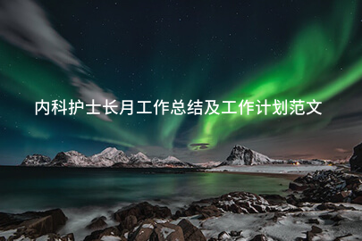 内科护士长月工作总结及工作计划范文