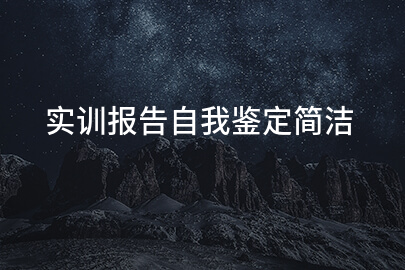 实训报告自我鉴定简洁